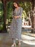 Cream Pure Cotton Floral Printed Straight Kurta Pant Set